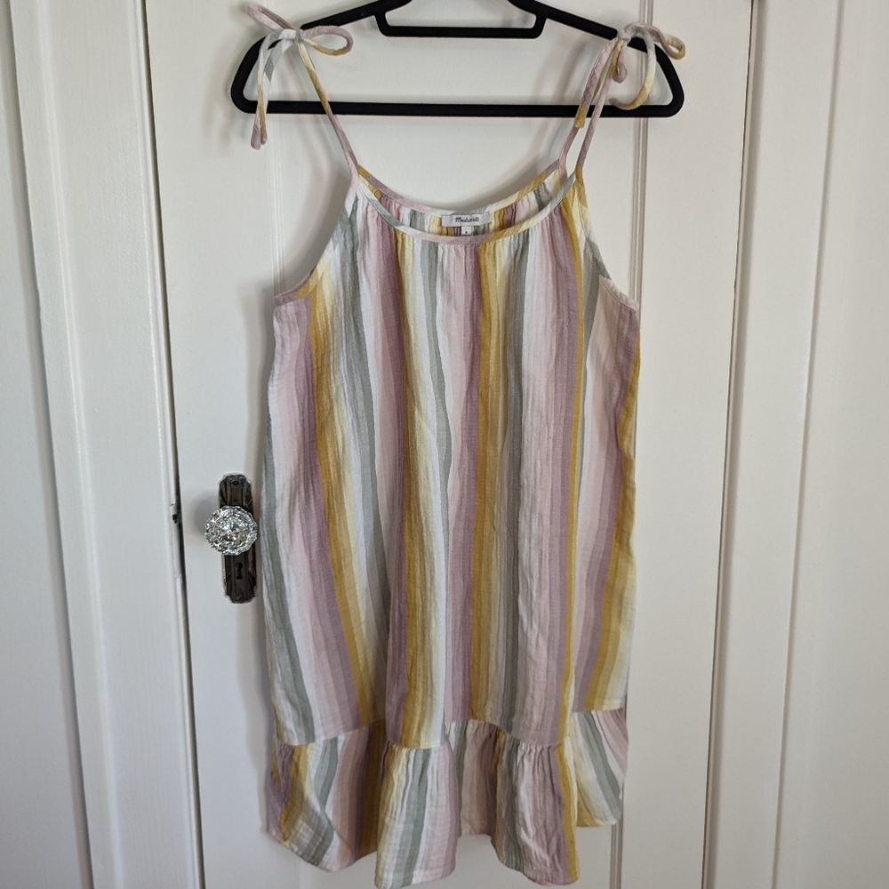 Madewell cotton multi stripe dress